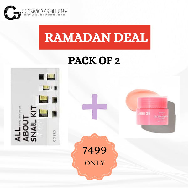 RAMADAN DEAL - Cosrx - ALL ABOUT SNAIL KIT 4-step And LANEIGE - Lip Sleeping Mask - 3 G